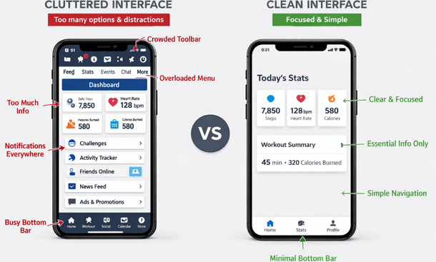 Cluttered vs. Clean Interface