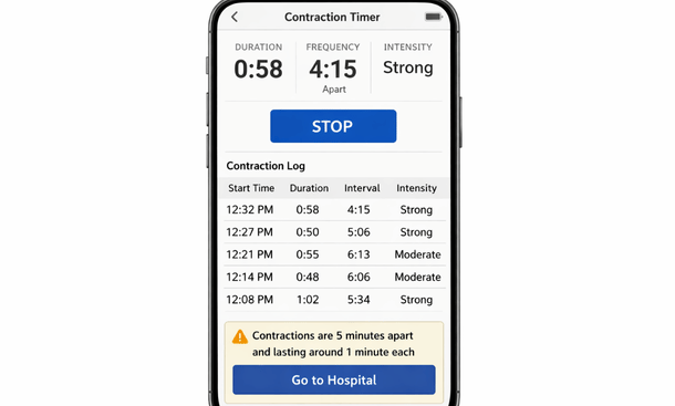 Contraction Tracker App