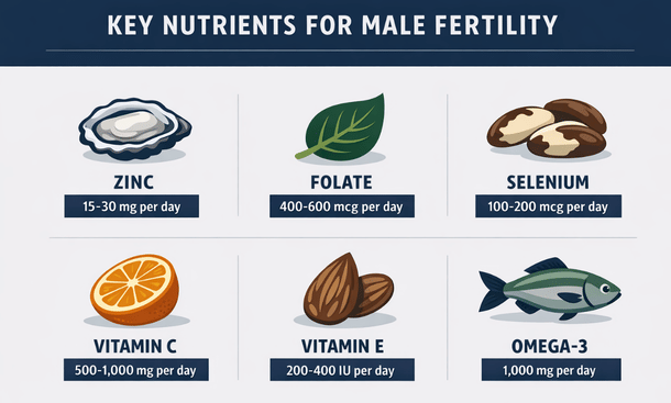 Male Fertility Nutrient Icons