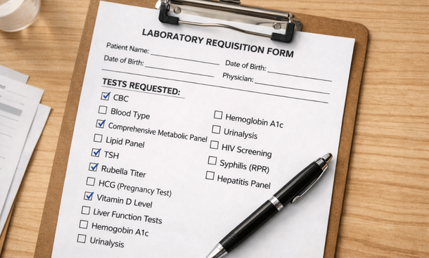 Medical Form on Clipboard