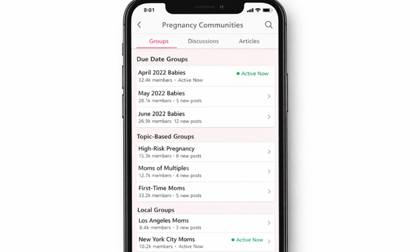 
Pregnancy App Interface