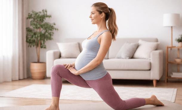 Pregnant Hip Flexor Stretch
