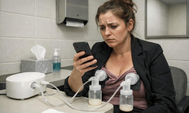 Stressed Mom at Work