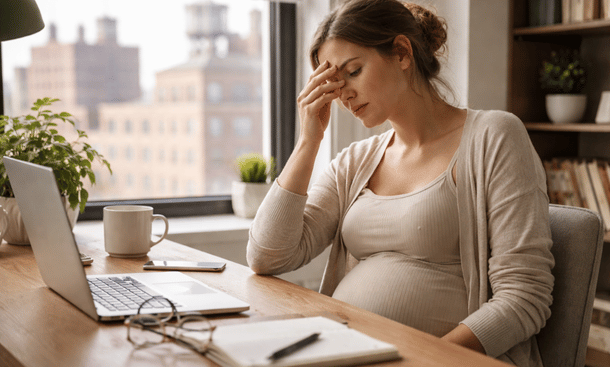 Pregnant Woman's Quiet Moment