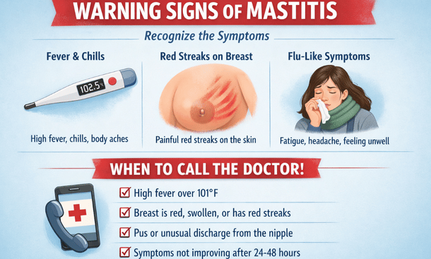 Warning signs mastitis