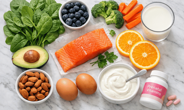 Pregnancy-Safe Nutrition Flat-Lay