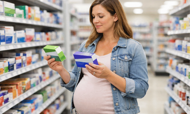 Pregnant Woman Choosing Medication