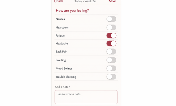Mobile Symptom Logging UI