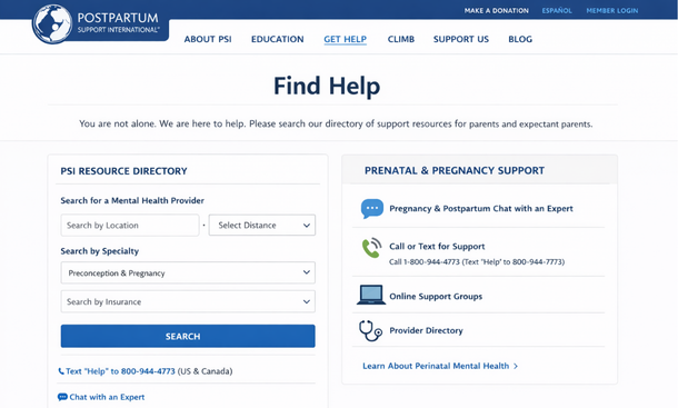 Postpartum Resource Finder