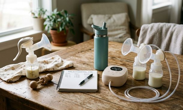 Manual electric breast pump
